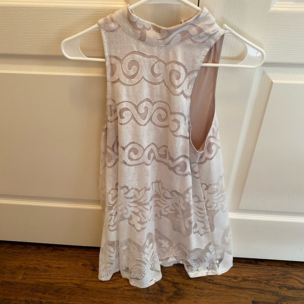 Tobi White High Neck Dress